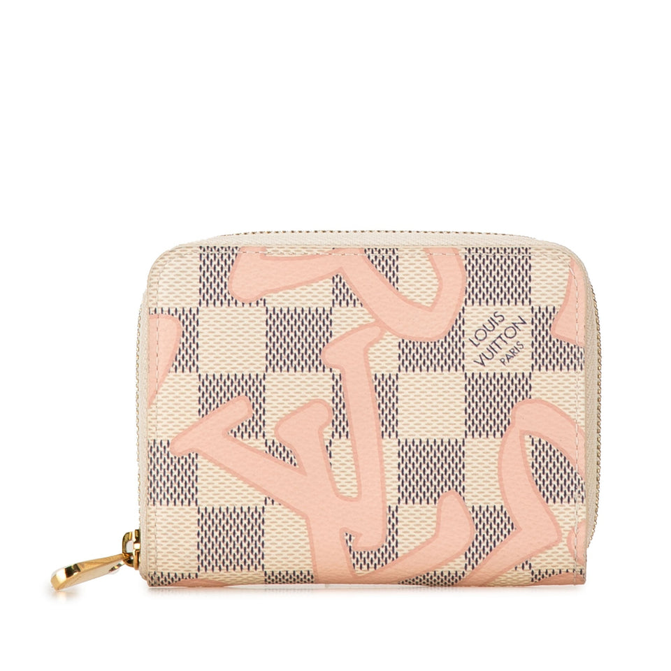 White Louis Vuitton Damier Azur Tahiti Zippy Coin Purse