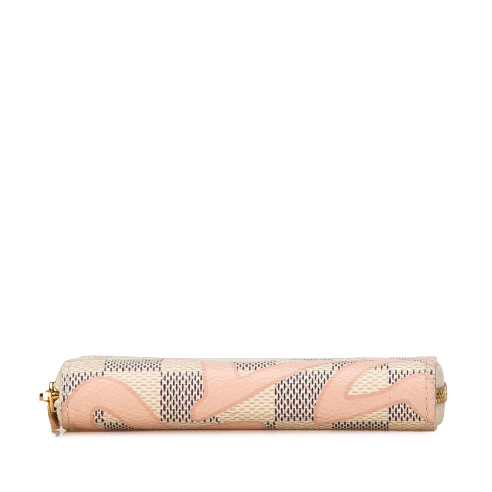 White Louis Vuitton Damier Azur Tahiti Zippy Coin Purse