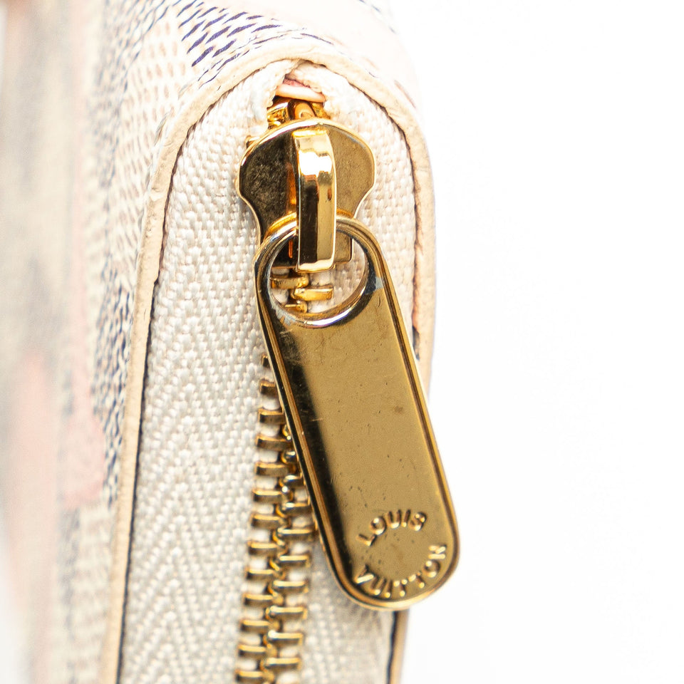 White Louis Vuitton Damier Azur Tahiti Zippy Coin Purse