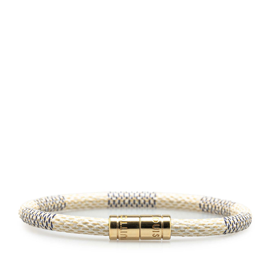 White Louis Vuitton Damier Azur Keep it Bracelet