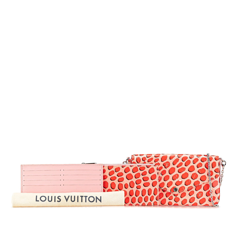 Pink Louis Vuitton Monogram Vernis Jungle Dots Pochette Felicie Crossbody Bag