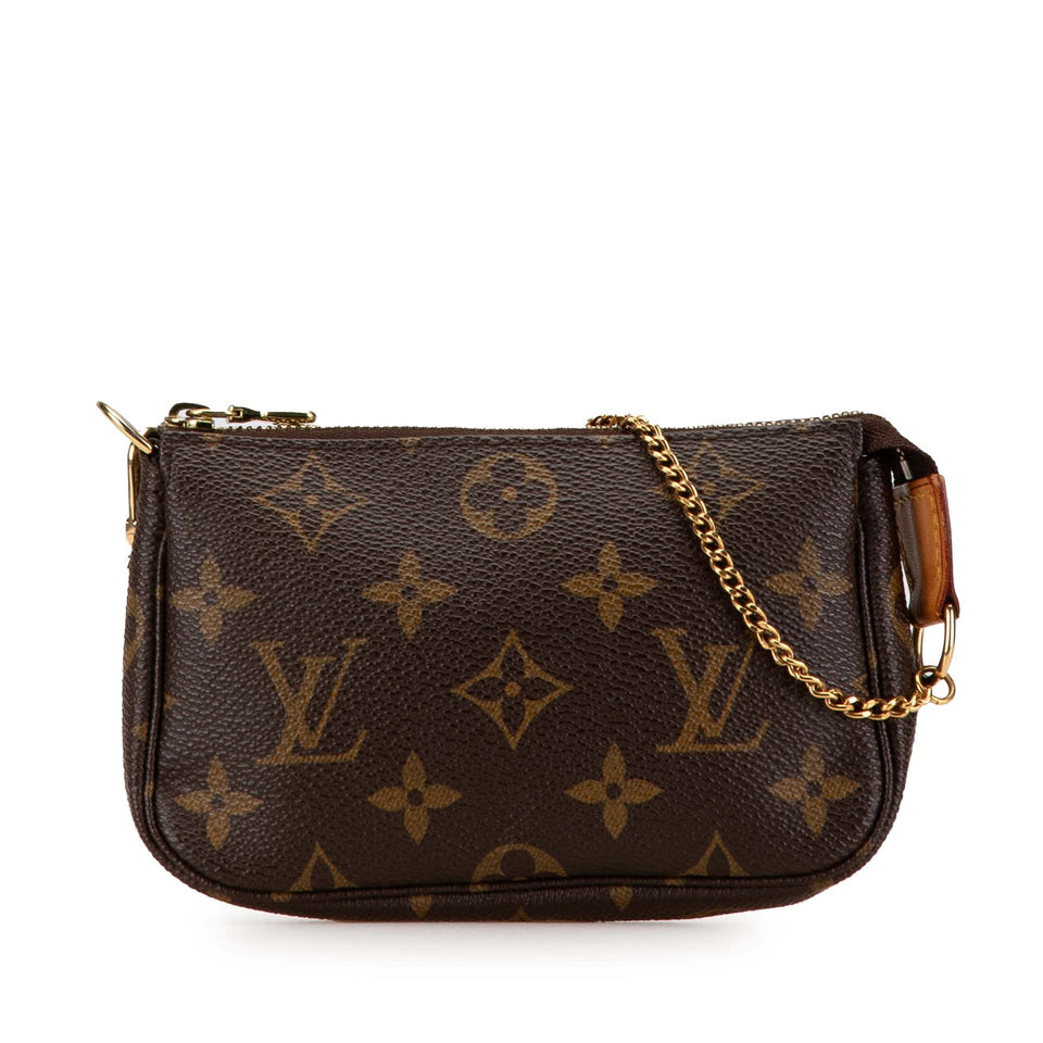 Brown Louis Vuitton Monogram Mini Pochette Accessoires Handbag
