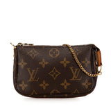 Brown Louis Vuitton Monogram Mini Pochette Accessoires Handbag