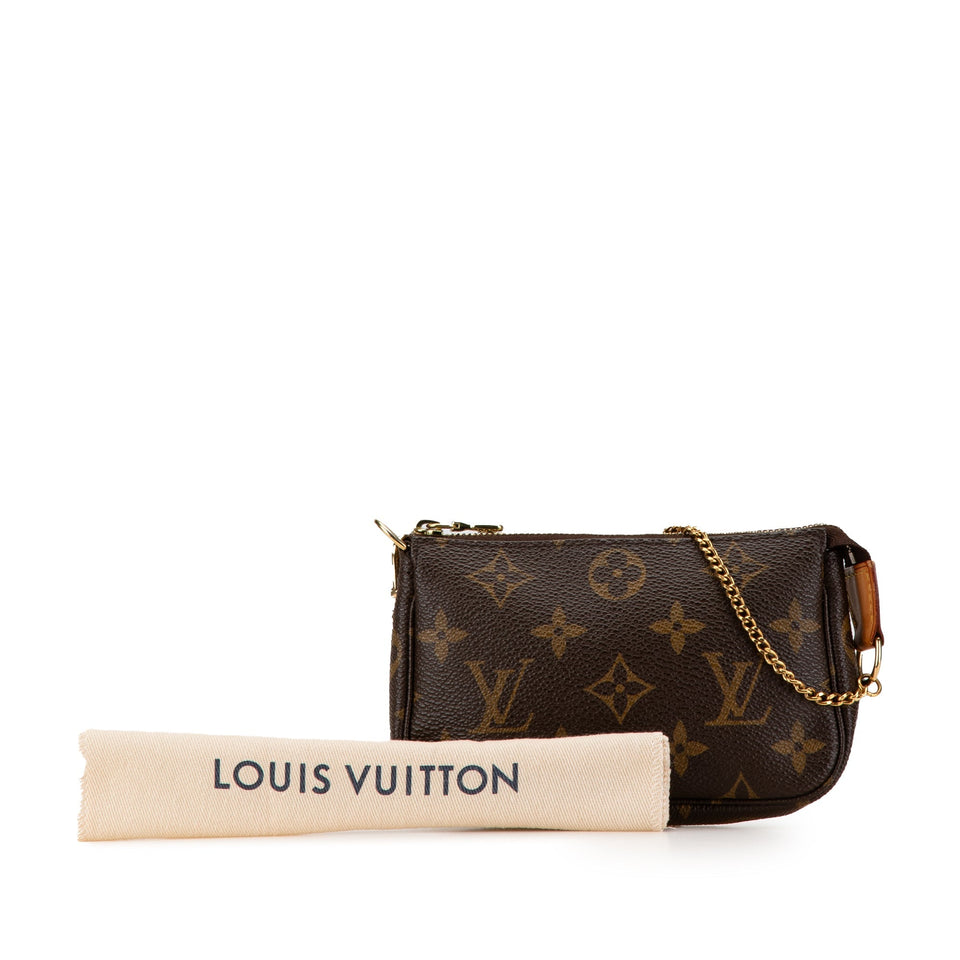 Brown Louis Vuitton Monogram Mini Pochette Accessoires Handbag