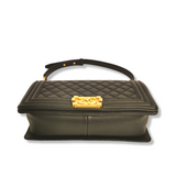 Chanel Boy Medium Black Calfskin Gold