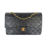 Chanel Classic Double Flap Medium Black Lambskin Gold