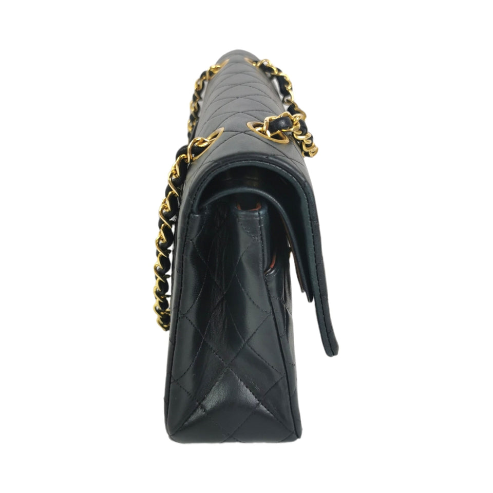 Chanel Classic Double Flap Medium Black Lambskin Gold