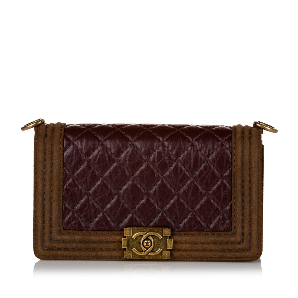 Chanel Boy Flap Brown Lambskin Gold