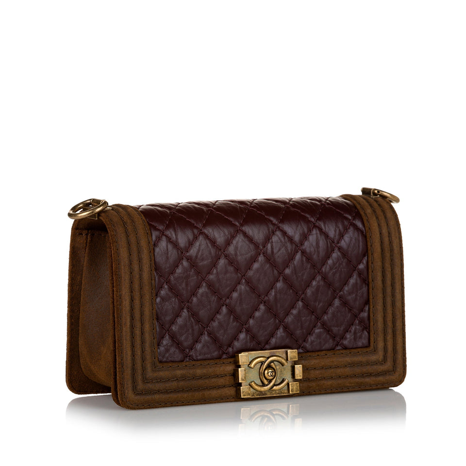 Chanel Boy Flap Brown Lambskin Gold