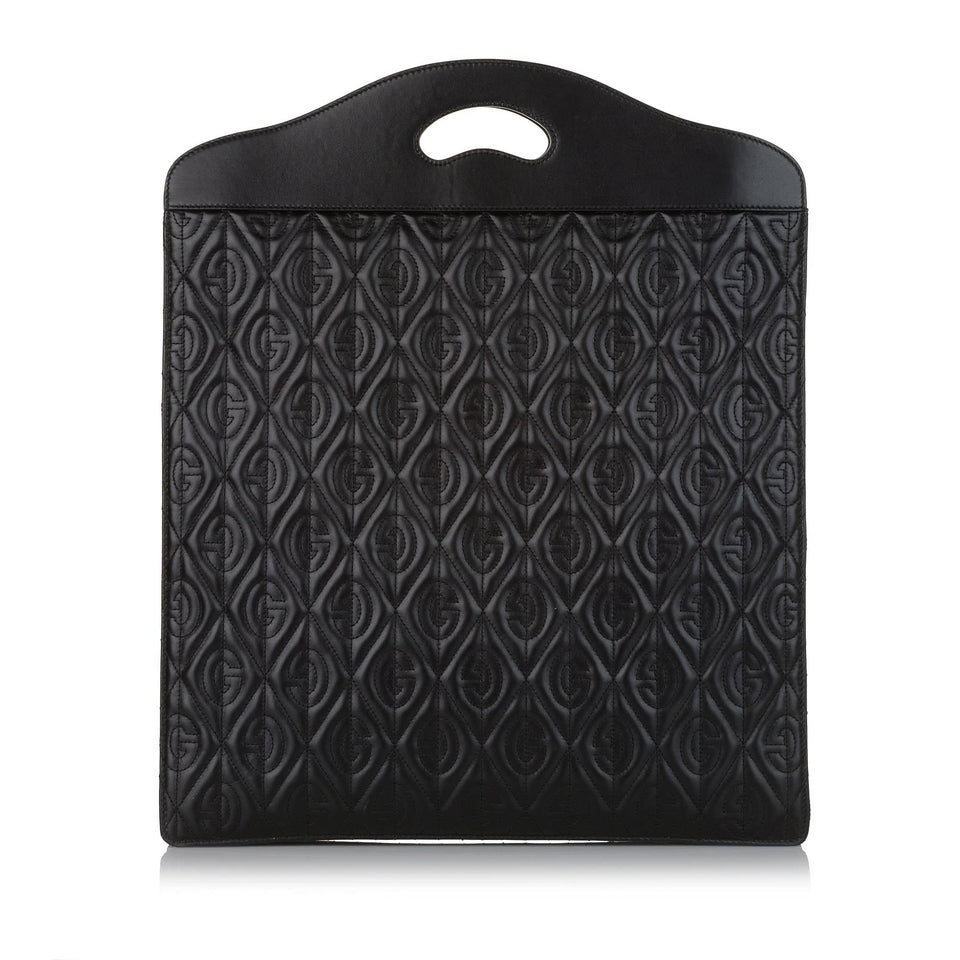 Gucci Morpheus Handbag Black Embroidered Leather