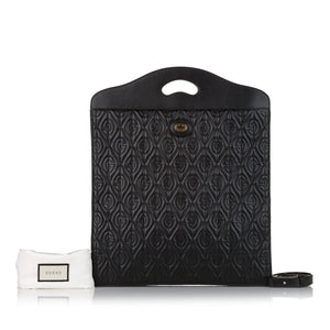 Gucci Morpheus Handbag Black Embroidered Leather