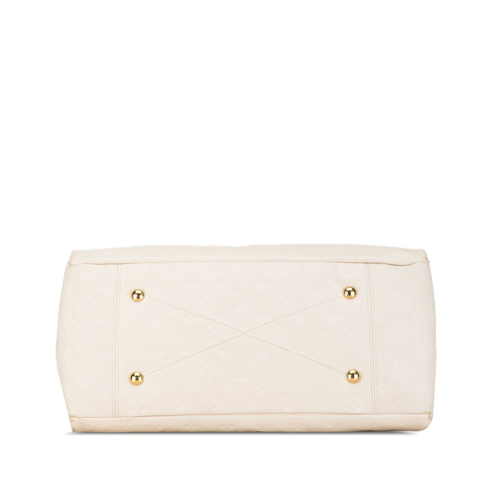 White Louis Vuitton Monogram Empreinte Artsy MM Hobo Bag
