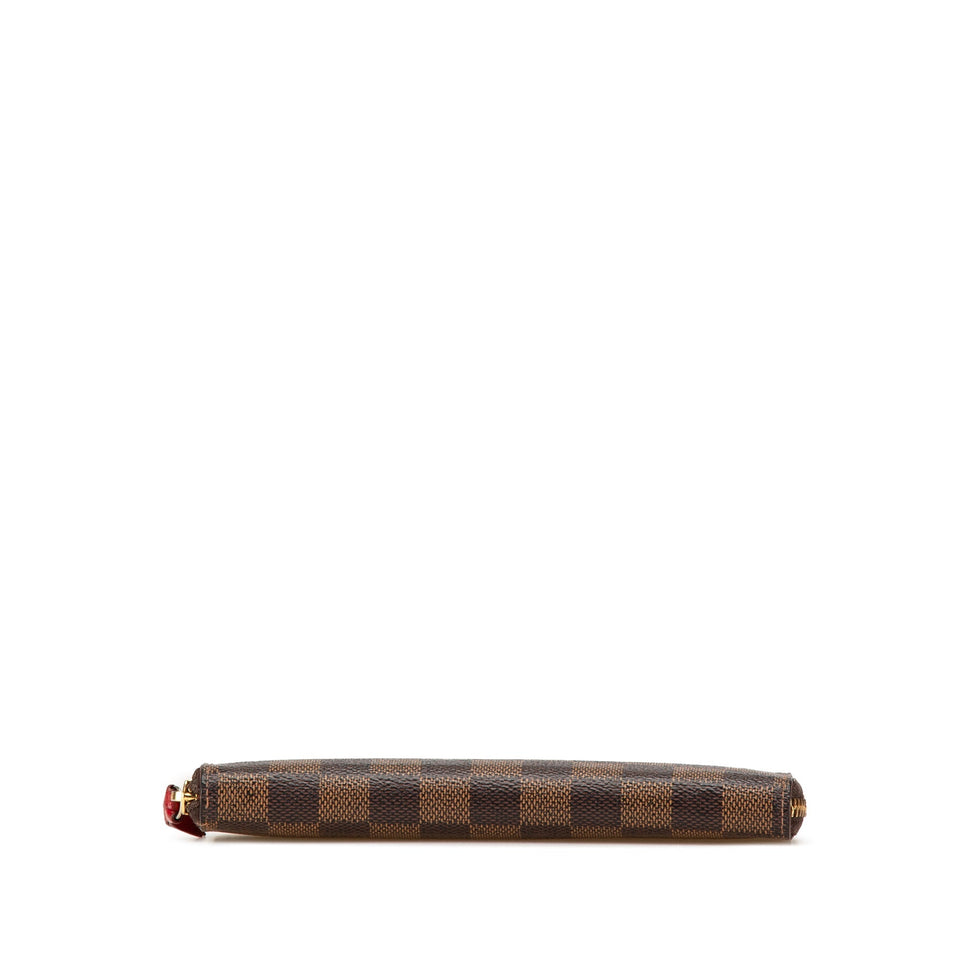 Brown Louis Vuitton Damier Ebene Clemence Wallet