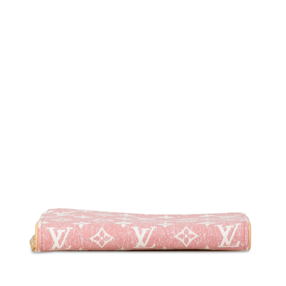 Pink Louis Vuitton Monogram Denim Jacquard Zippy Wallet