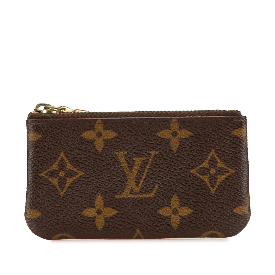 Brown Louis Vuitton Monogram Pochette Cles Coin Pouch