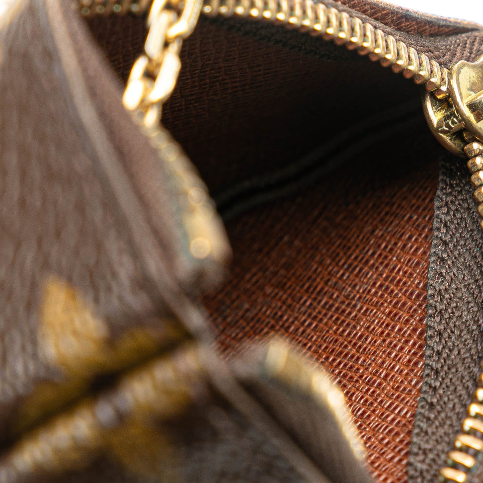 Brown Louis Vuitton Monogram Pochette Cles Coin Pouch