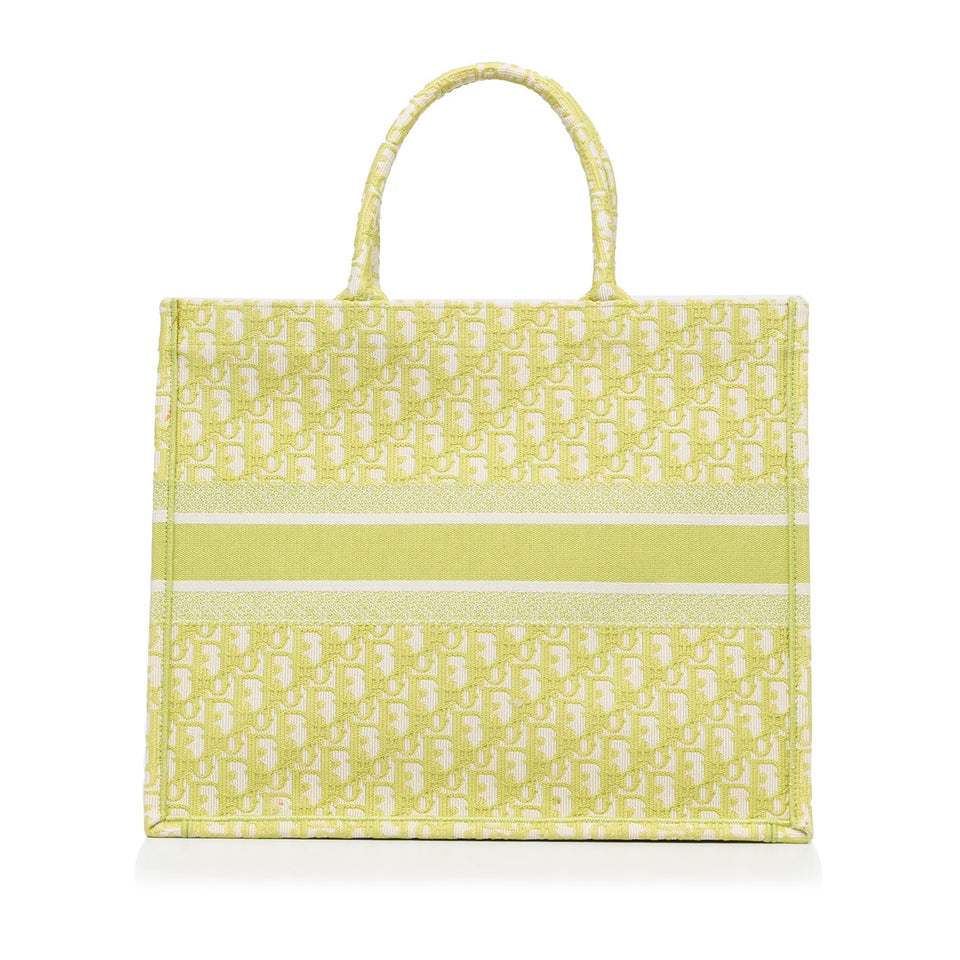Dior Book Tote Green Oblique Canvas