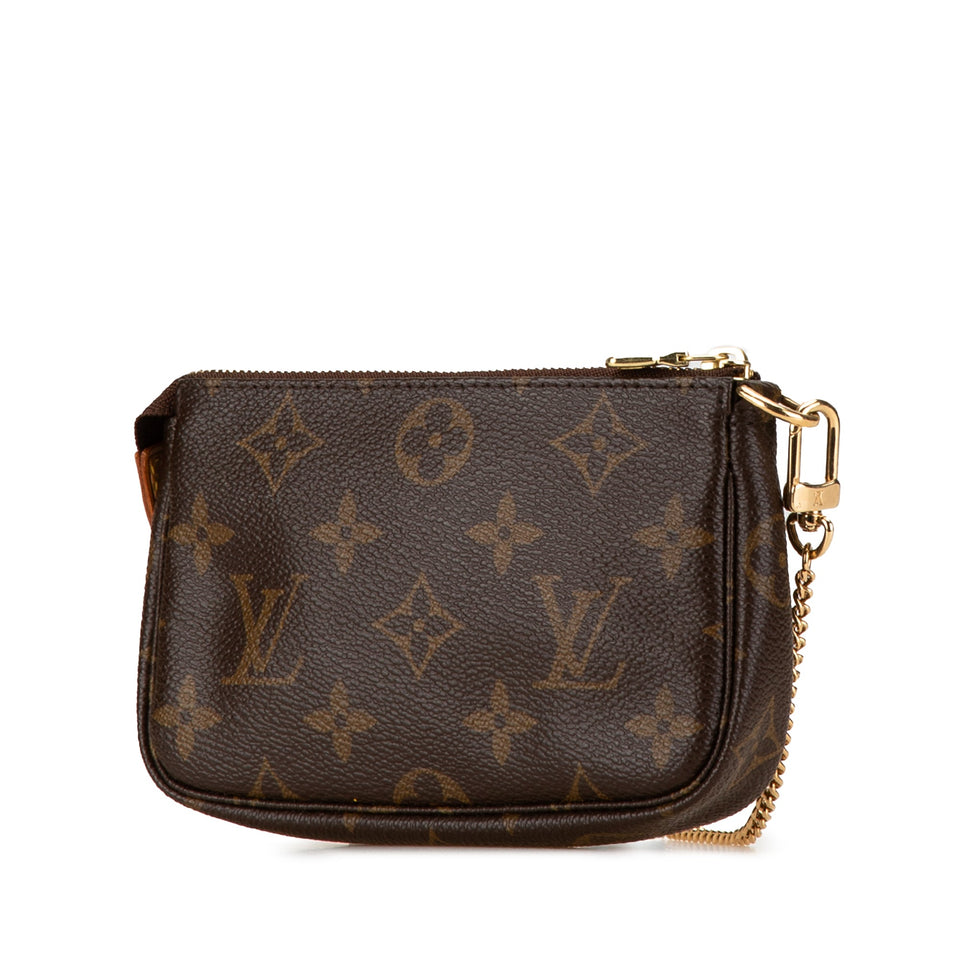 Brown Louis Vuitton Monogram Mini Pochette Accessoires Handbag