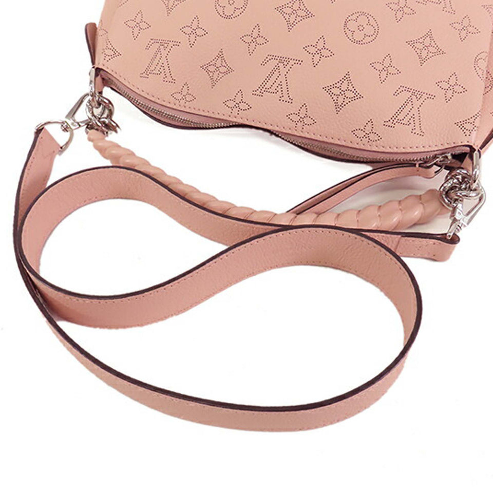 Pink Louis Vuitton Monogram Mahina Babylone BB Satchel