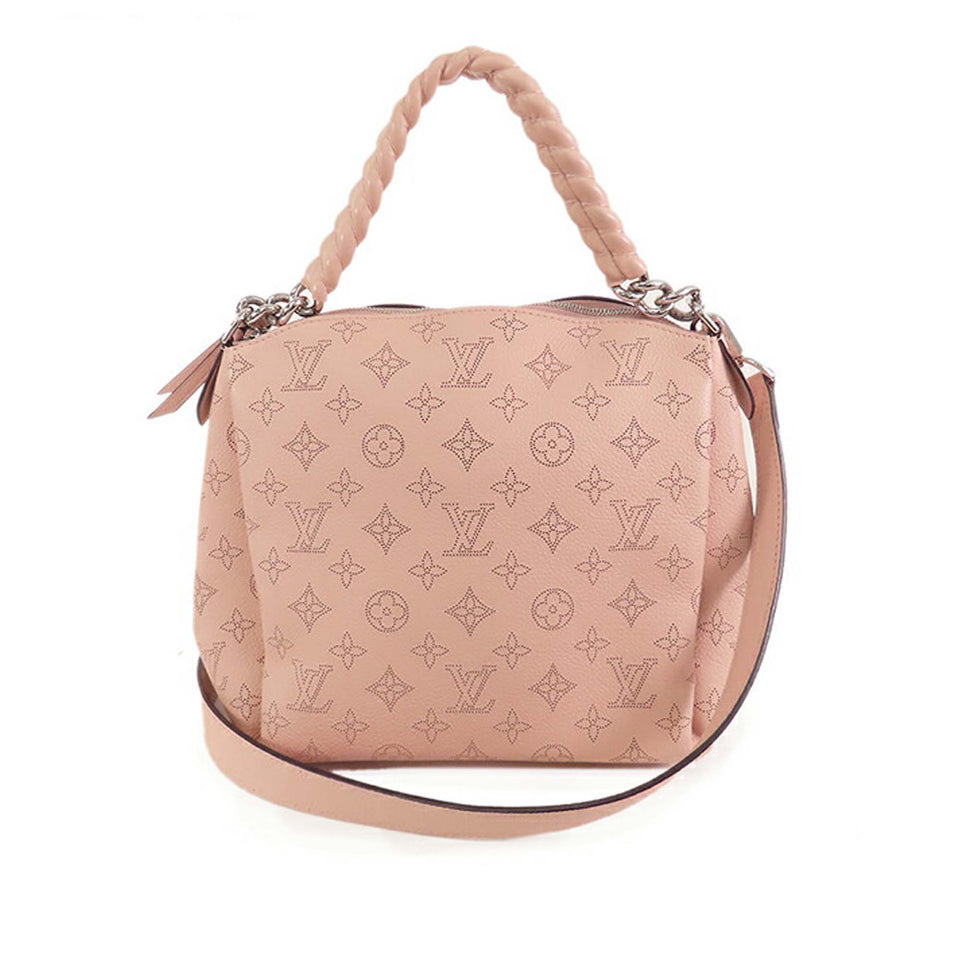Pink Louis Vuitton Monogram Mahina Babylone BB Satchel
