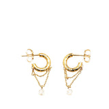 Gold Louis Vuitton Gold Plated Nanogram Hoop Earrings