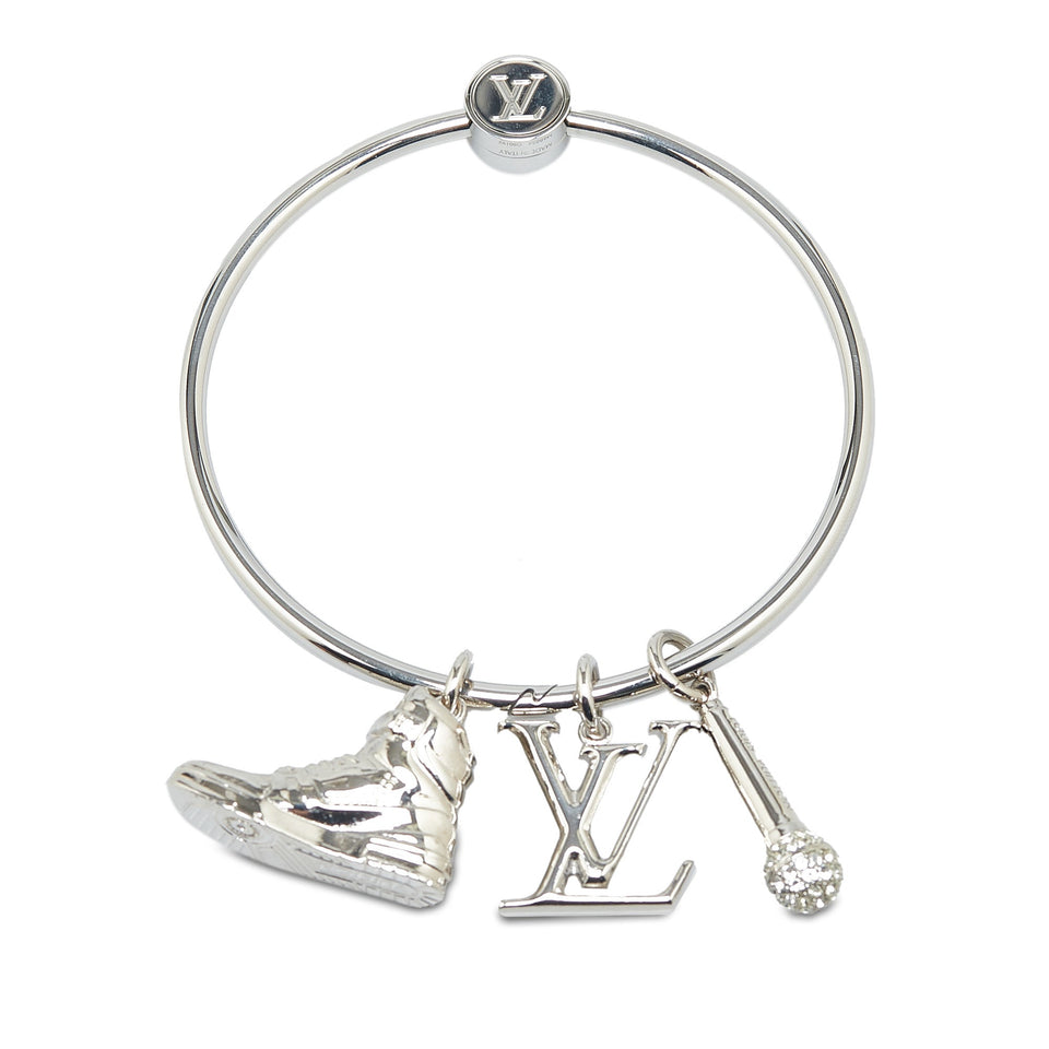 Silver Louis Vuitton Silver Plated Charm Key Ring