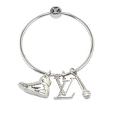 Silver Louis Vuitton Silver Plated Charm Key Ring