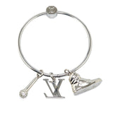 Silver Louis Vuitton Silver Plated Charm Key Ring