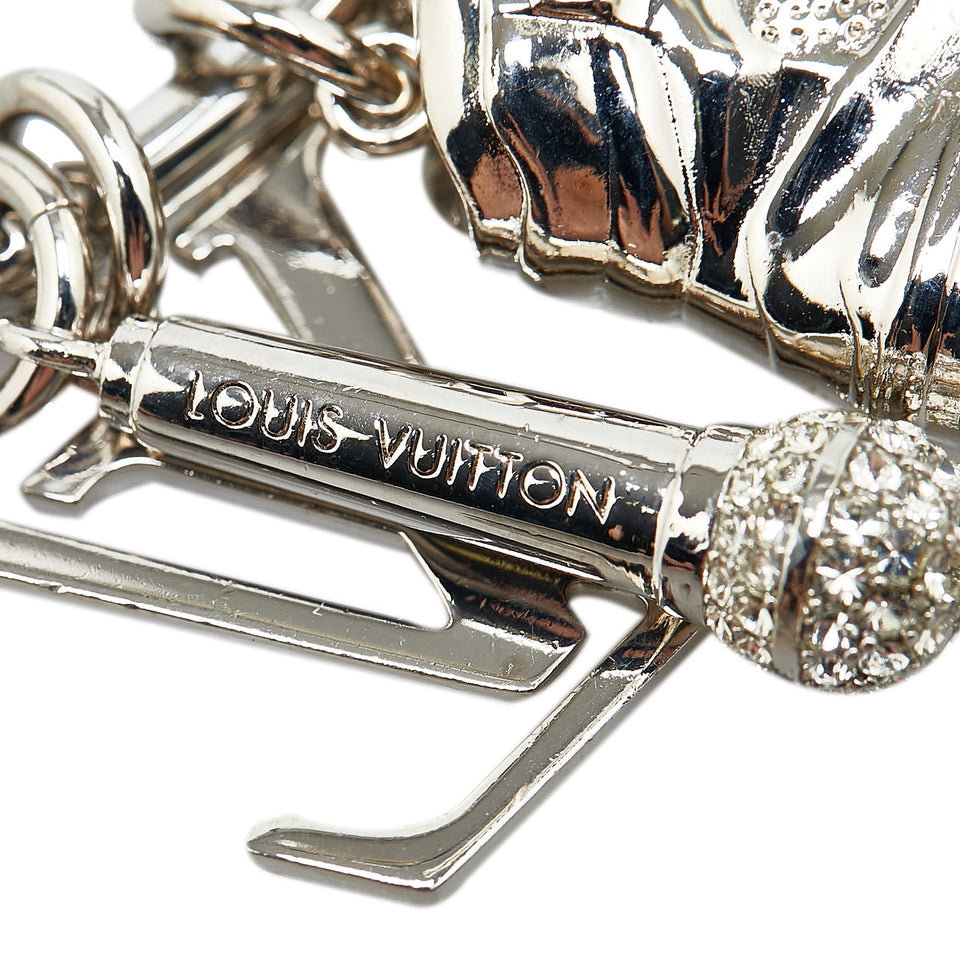Silver Louis Vuitton Silver Plated Charm Key Ring