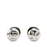 Silver Louis Vuitton Silver Bouton de Manchette Cufflinks And Damier Ebene Cufflinks Case
