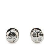 Silver Louis Vuitton Silver Bouton de Manchette Cufflinks And Damier Ebene Cufflinks Case