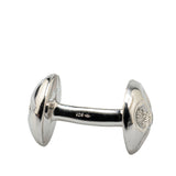 Silver Louis Vuitton Silver Bouton de Manchette Cufflinks And Damier Ebene Cufflinks Case