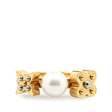 Gold Louis Vuitton Gold Plated Monogram Pearl Ring