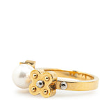 Gold Louis Vuitton Gold Plated Monogram Pearl Ring