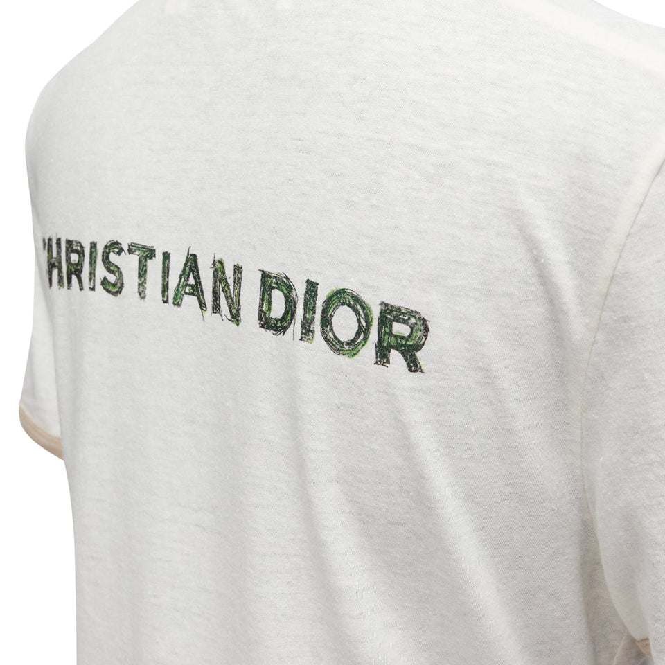 Christian Dior Princess And Dragon Foil Print Ringer Tshirt