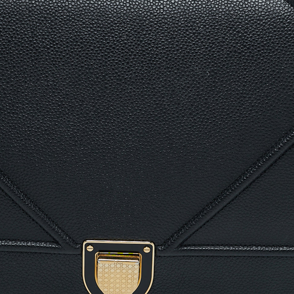 Dior Black Leather Large Diorama Flap Shoulder Bag