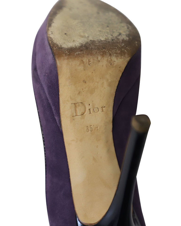 Dior High Heel Metallic Pumps in Purple Suede