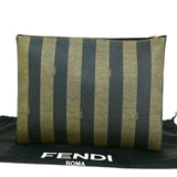 Fendi Pequin  Canvas Clutch Bag