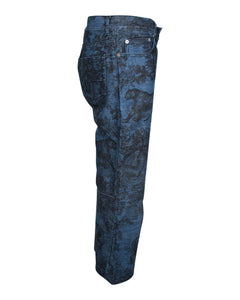Dior Toile Print Wide-Leg Jeans in Blue Cotton