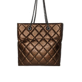 Chanel bag Metallic Aged Calfskin Quilted Reissue Tall Tote Bronze