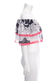 Chanel Black & White Off Shoulder Blouse SZ 38