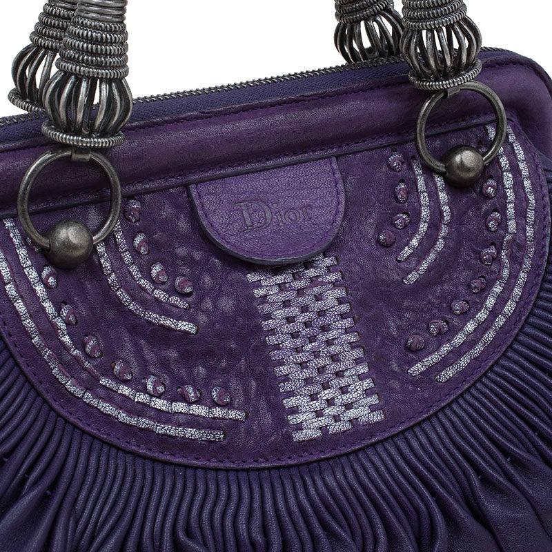 Dior Pleated Leather Plisse Satchel