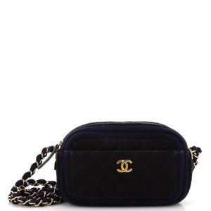 CHANEL Paris-Hamburg Camera Case Quilted Wool Mini