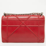 Dior Red Leather Medium Diorama Flap Shoulder Bag..