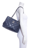 Chanel 2014/15 Navy Quilted Leather Large Tote