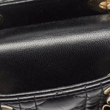 Dior Black Cannage Leather Micro Lady Dior Tote