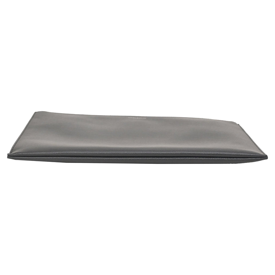 Saint Laurent Letters Large Zip Clutch in Black Leather