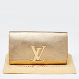 Louis Vuitton  Gold Leather Louise Clutch