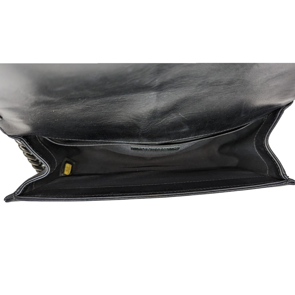 Chanel Black Quilted Calfskin Medium Boy Bag