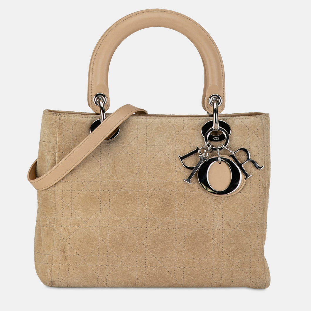 Medium Suede Cannage Lady Dior
